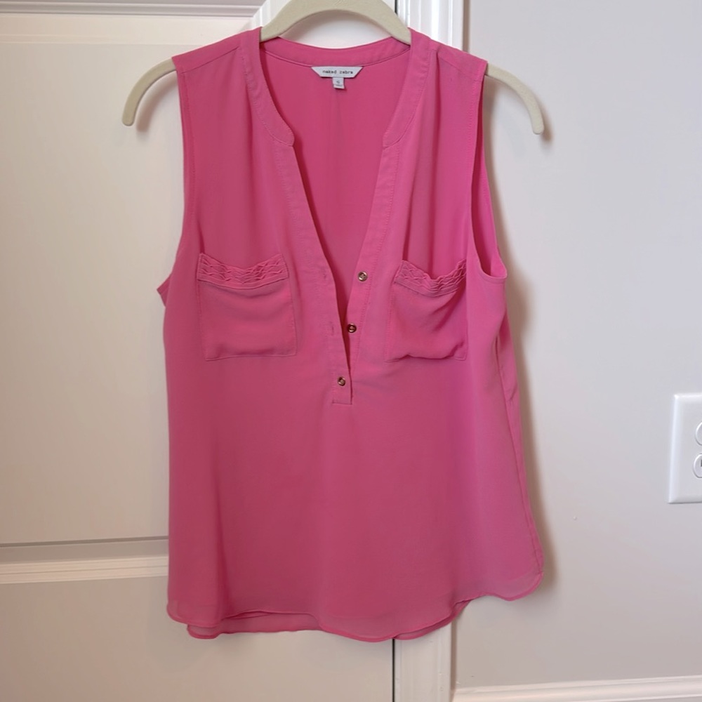 Naked Zebra Light Pink Sleeveless Blouse